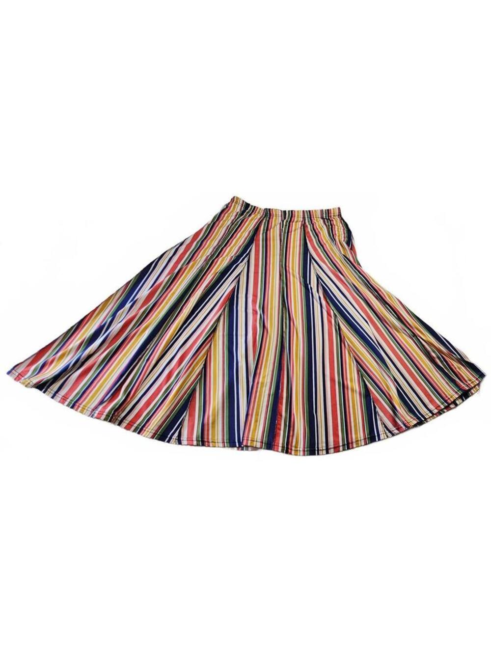 Chances R Size 2X Multicolor Striped Flared Skirt 32 Inches